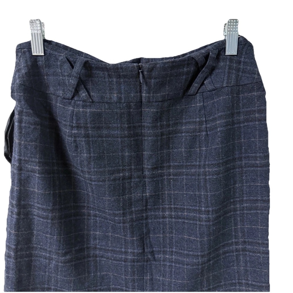 🛍️ J.McLaughlin Women Navy Check Pencil Skirt sz4 Glen Plaid 100% Wool Lined - Picture 9 of 12